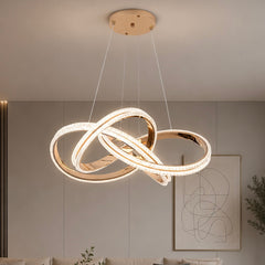 Pendul LED 50cm 157W Stace 3 Tipuri de Lumini Auriu