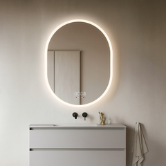 Oglinda LED Smart 70x90cm Senzor Miscare Dezaburire 3 Culori Luminoase Afisaj Ceas & Temperatura – Sticla Premium 5 mm