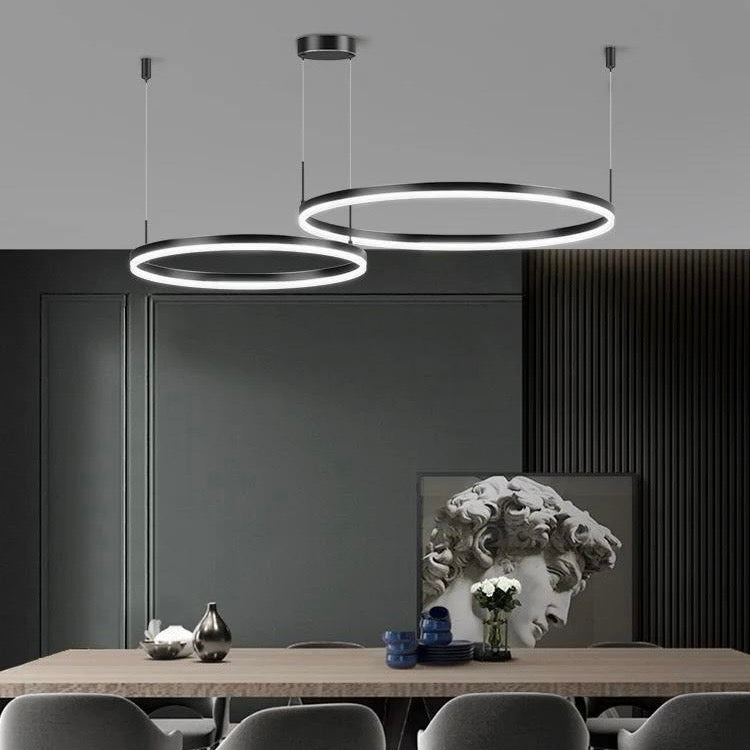 Pendul LED Diametru 60 + 40cm 114W cu Telecomanda Raven 3 Tipuri de Lumini Negru