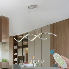 Pendul LED 80cm 76W cu Telecomanda Trinity 3 Tipuri de Lumini Crom