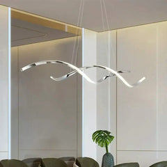 Pendul LED 80cm 76W cu Telecomanda Trinity 3 Tipuri de Lumini Crom