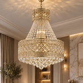 Candelabru Clasic Auriu cu Cristale 56cm