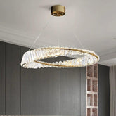 Pendul LED Diametru 40cm 48W Cristal cu Telecomanda Crystal 3 Tipuri de Lumini Auriu