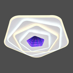 Plafoniera LED 50cm 3D 120W cu Telecomanda Raisa 3 Tipuri de Lumini + RGB Alb