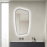 Oglinda LED Rama Neagra 70x110cm Touch 3 Culori Luminoase – Sticla Premium 5 mm