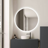Oglinda LED Smart 80cm Senzor Miscare Dezaburire 3 Culori Luminoase Afisaj Ceas & Temperatura – Sticla Premium 5 mm