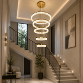 Pendul LED 60cm 124W Stace 3 Tipuri de Lumini Auriu