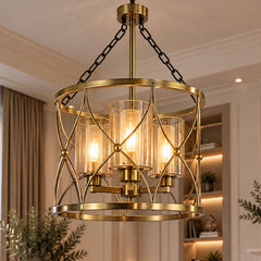 Candelabru Auriu cu 3 Becuri