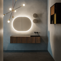 Oglinda LED Smart 80x60cm Senzor Miscare Dezaburire 3 Culori Luminoase Afisaj Ceas & Temperatura – Sticla Premium 5 mm