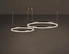 Pendul LED Diametru 60+40cm 114W cu Telecomanda Raven 3 Tipuri de Lumini Negru