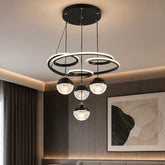 Pendul LED 50cm 120W Stace 3 Tipuri de Lumini Negru
