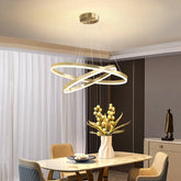 Pendul LED Diametru 60+40cm 100W cu Telecomanda Raven 3 Tipuri de Lumini Auriu