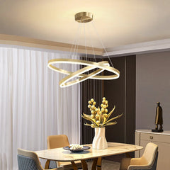 Pendul LED Diametru 60+40cm 100W cu Telecomanda Raven 3 Tipuri de Lumini Auriu