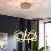 Pendul LED Martha 80W cu Telecomanda 3 Tipuri de Lumini Auriu