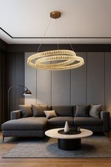 Pendul LED 60cm 100W cu Telecomanda Glo 3 Tipuri de Lumini Auriu