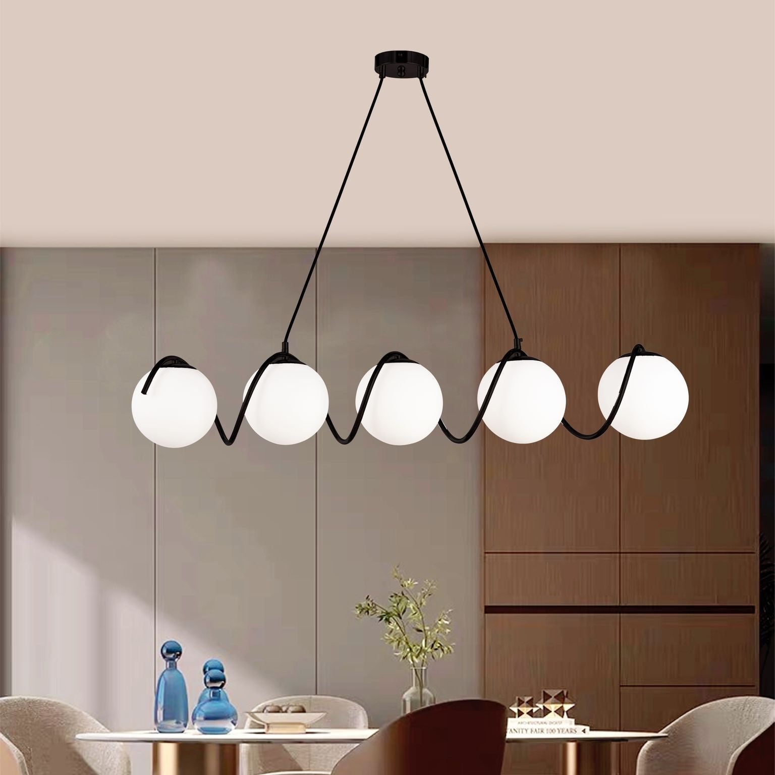 Pendul Jolie Reglabil 5xE27 110cm Negru