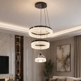 Pendul LED 32cm 43W Stace 3 Tipuri de Lumini Negru