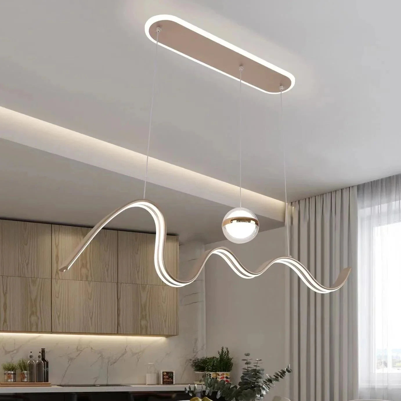 Pendul LED 100cm 100W cu Telecomanda Trinity 3 Tipuri de Lumini Gri
