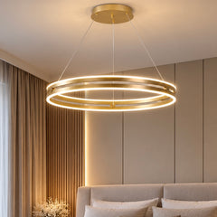 Lustra LED Cerc Auriu cu Telecomanda si 3 Lumini