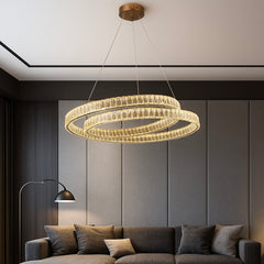 Pendul LED 60cm 100W cu Telecomanda Glo 3 Tipuri de Lumini Auriu