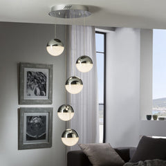 Pendul LED Diametru 30cm 120W cu Telecomanda Crystal 3 Tipuri de Lumini Argintiu