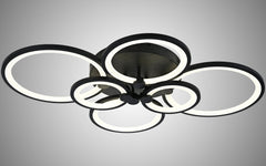 Lustra LED cu Telecomanda Odele 3 Tipuri de Lumini 188W Negru