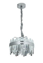 Pendul LED Diametru 40cm 92W Cristal cu Telecomanda Crystal 3 Tipuri de Lumini Argintiu