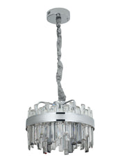 Pendul LED Diametru 40cm 92W Cristal cu Telecomanda Crystal 3 Tipuri de Lumini Argintiu