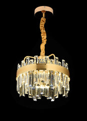 Pendul LED Diametru 40cm 92W Cristal cu Telecomanda Crystal 3 Tipuri de Lumini Auriu