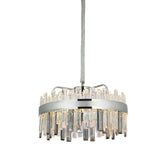 Pendul LED Diametru 50cm 112W Cristal cu Telecomanda Crystal 3 Tipuri de Lumini Argintiu