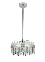 Pendul LED Diametru 50cm 112W Cristal cu Telecomanda Crystal 3 Tipuri de Lumini Argintiu