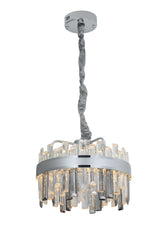 Pendul LED Diametru 50cm 112W Cristal cu Telecomanda Crystal 3 Tipuri de Lumini Argintiu
