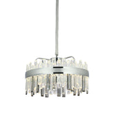 Pendul LED Diametru 60cm 140W Cristal cu Telecomanda Crystal 3 Tipuri de Lumini Argintiu