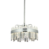 Pendul LED Diametru 60cm 140W Cristal cu Telecomanda Crystal 3 Tipuri de Lumini Argintiu