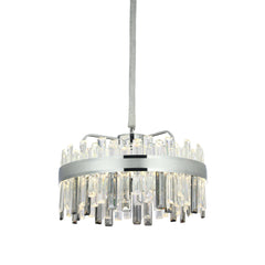 Pendul LED Diametru 60cm 140W Cristal cu Telecomanda Crystal 3 Tipuri de Lumini Argintiu