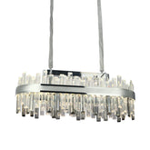 Pendul LED Diametru 80x30cm 140W Cristal cu Telecomanda Crystal 3 Tipuri de Lumini Argintiu