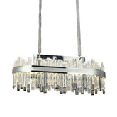 Pendul LED Cristal80x30cm 140W cu Telecomanda 3 Tipuri de Lumini Argintiu