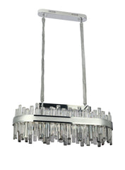 Pendul LED Cristal80x30cm 140W cu Telecomanda 3 Tipuri de Lumini Argintiu