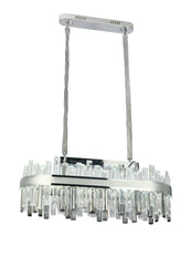 Pendul LED Diametru 80x30cm 140W Cristal cu Telecomanda Crystal 3 Tipuri de Lumini Argintiu