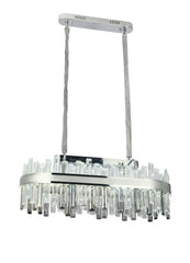 Pendul LED Cristal80x30cm 140W cu Telecomanda 3 Tipuri de Lumini Argintiu