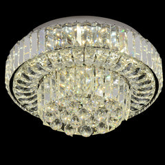Lustra LED cu Telecomanda Crystal 3 Tipuri de Lumini Diametru 40cm 100W Crom