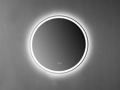 Oglinda baie LED 90x70cm Rama Neagra 3 Tipuri de Lumini Buton Touch Dezaburire Intensitate Reglabila