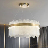 Pendul LED Diametru 60cm 100W Cristal cu Telecomanda Spino 3 Tipuri de Lumini Auriu