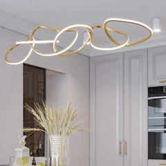Pendul LED 100cm 119W cu Telecomanda Trinity 3 Tipuri de Lumini Auriu