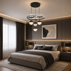Pendul LED 50cm 120W Stace 3 Tipuri de Lumini Negru