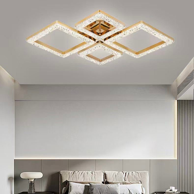 Lustra LED cu Telecomanda Elsabe 3 Tipuri de Lumini 100W Auriu