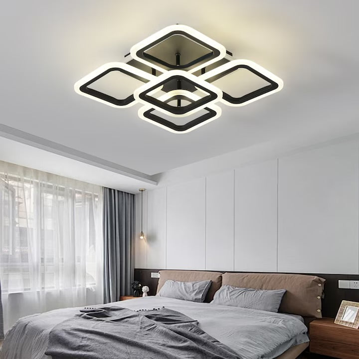 Lustra LED cu Telecomanda Estia 3 Tipuri de Lumini 90W Negru
