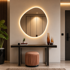 Oglinda LED Premium 80x80cm Touch, 3 Culori Luminoase