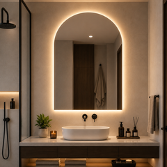 Oglinda LED Premium 75x80cm Touch, 3 Culori Luminoase
