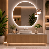 Oglinda LED Premium 80x75cm Touch, 3 Culori Luminoase
